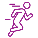 Icon showing a person running