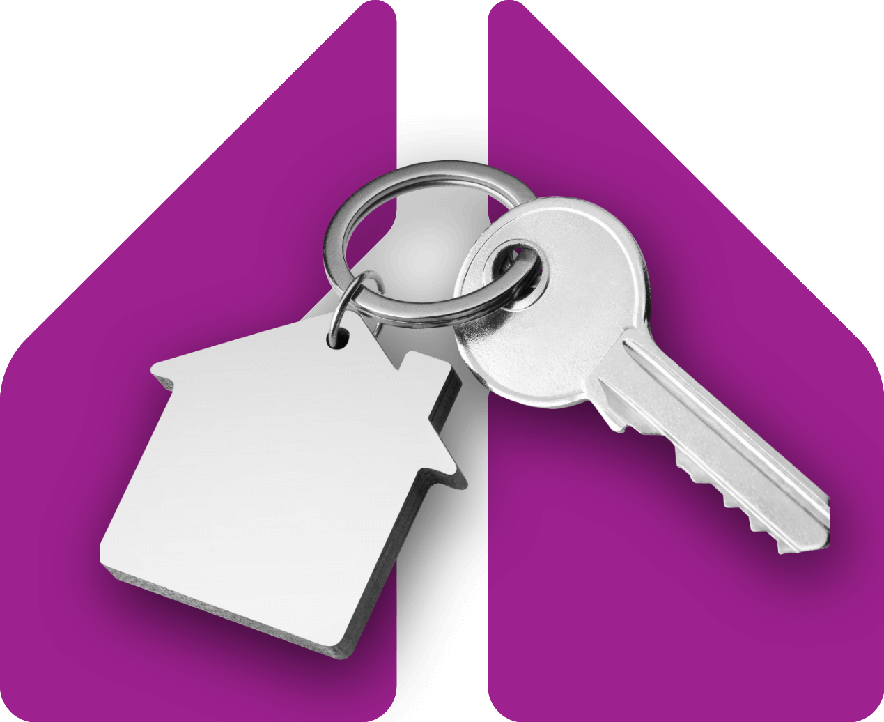 Image showing a set of keys with a house keyring in a pair of speech marks