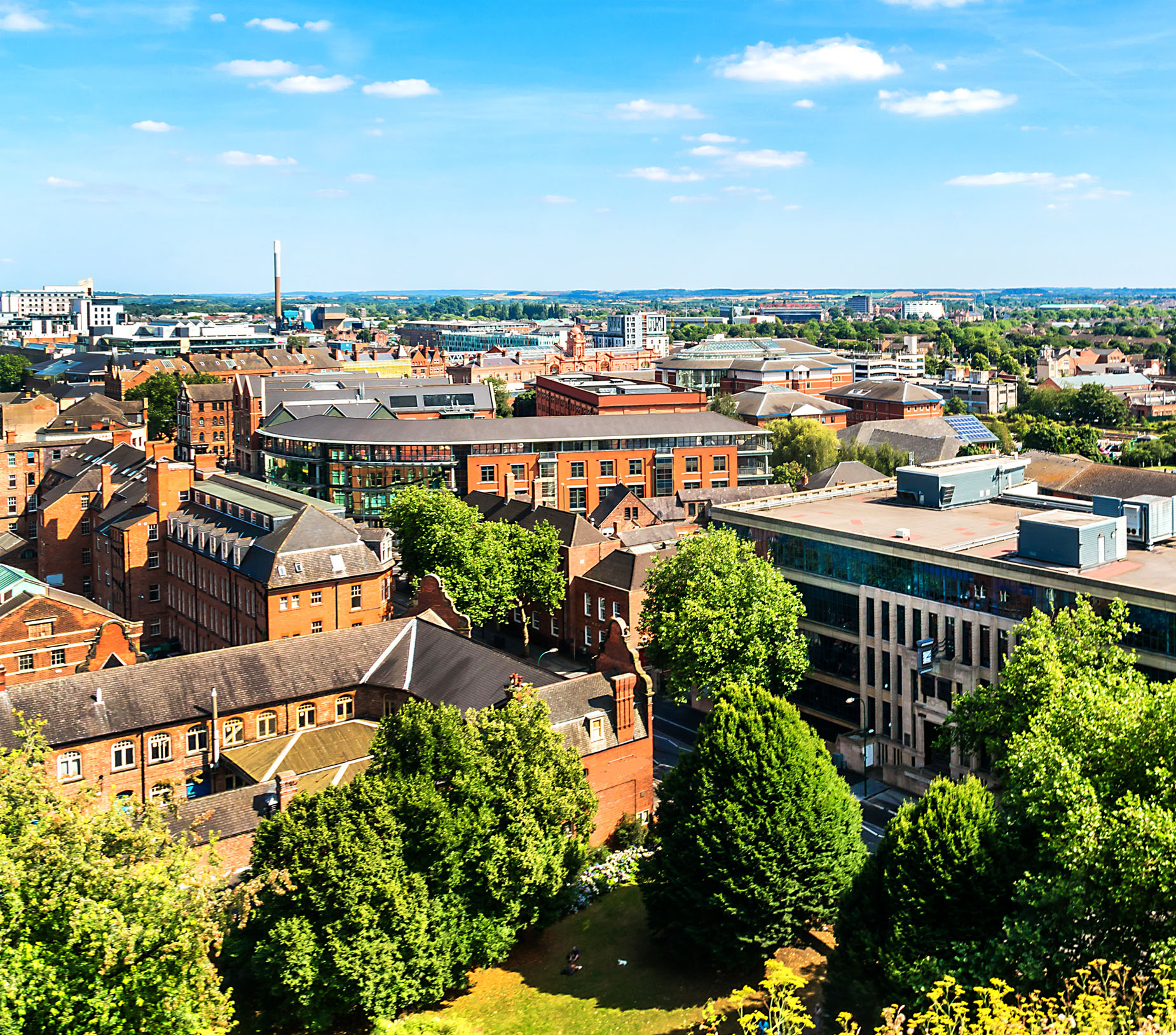 Image showing an aerial view of Nottingham