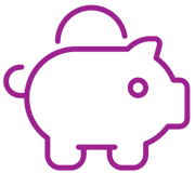 Icon showing a piggy bank