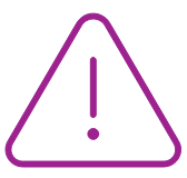 Icon showing a warning triangle with an exclamation mark in the centre