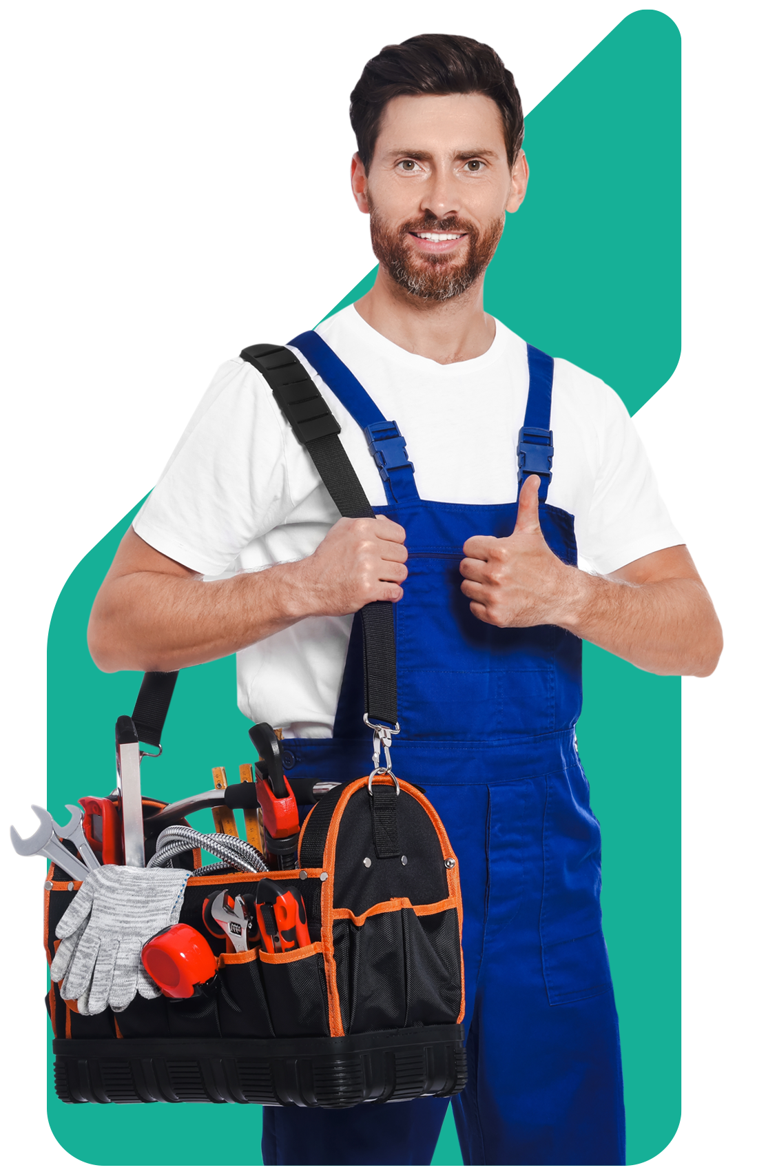 Image showing a workman with his tools