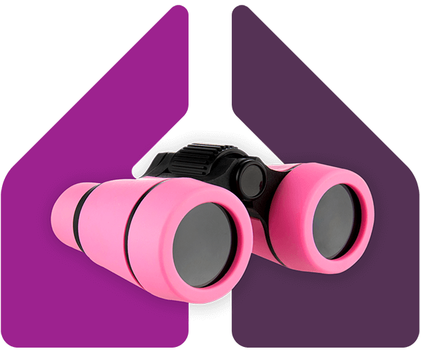 Graphic showing a pair of binoculars