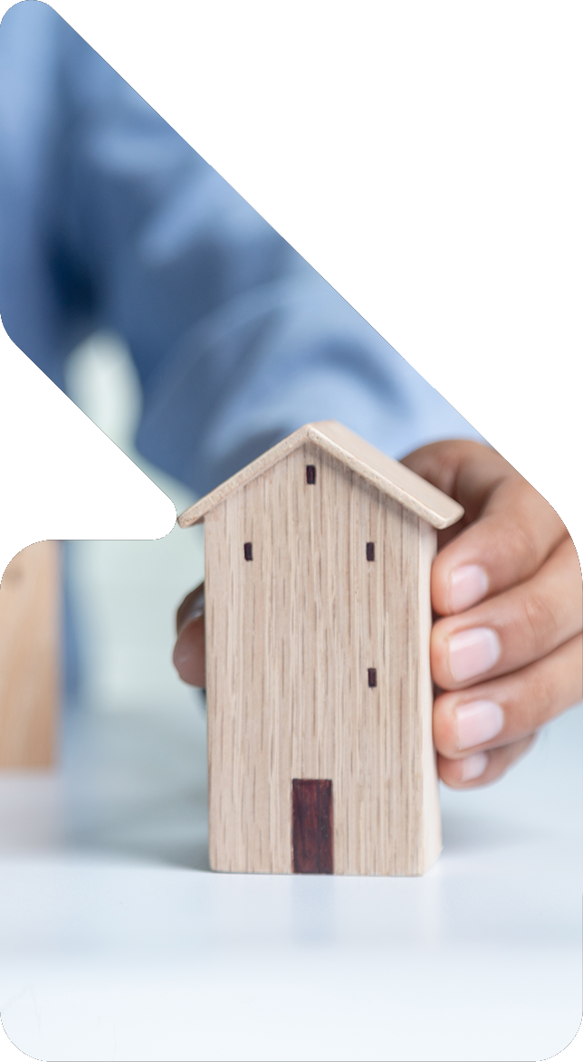 Image showing a close up of a man choosing a model house