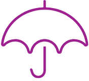 Icon showing an umbrella