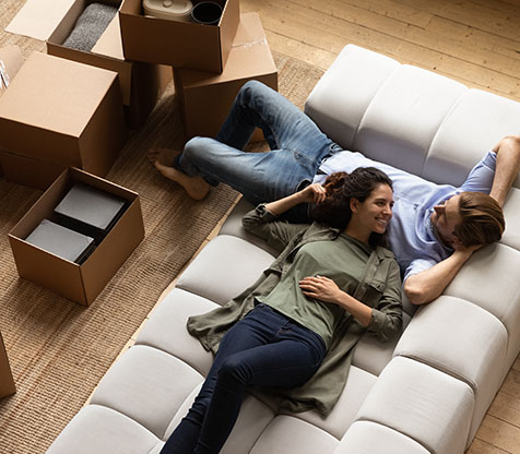 Image showing a couple surrounded by boxes