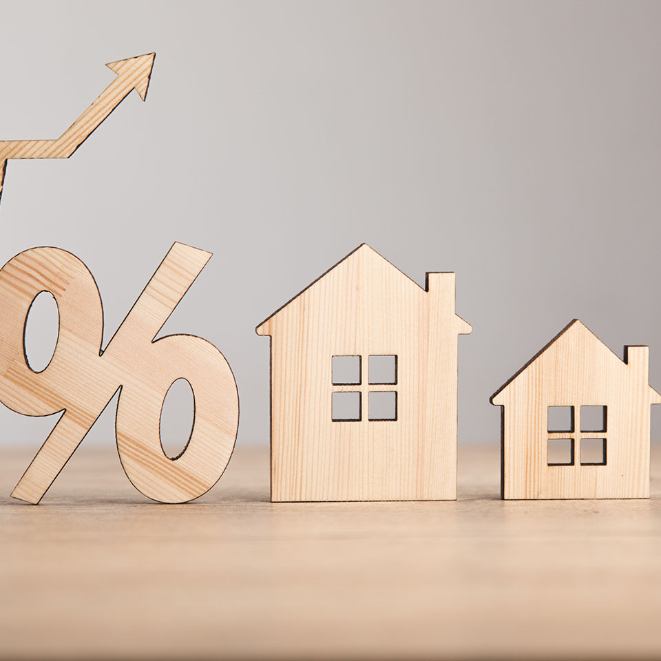 Image showing model houses with a percentage sign