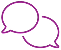 Icon showing a pair of speech bubbles
