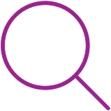 Icon showing a magnifying glass