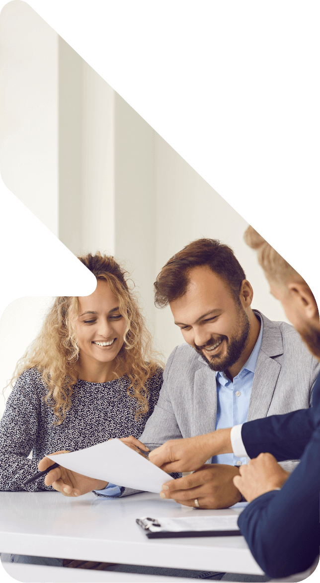 Image showing happy couple checking papers