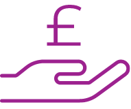 icon showing a wealth management hand