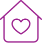 icon showing house with a heart in the middle