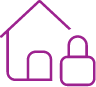 icon showing a house with a padlock