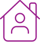 icon showing a house with a user icon inside
