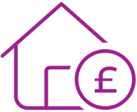 Icon showing a house with a pound sign beside it