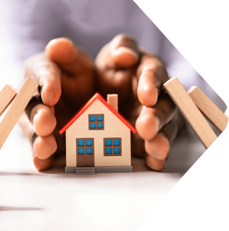 Image showing hands protecting a small house