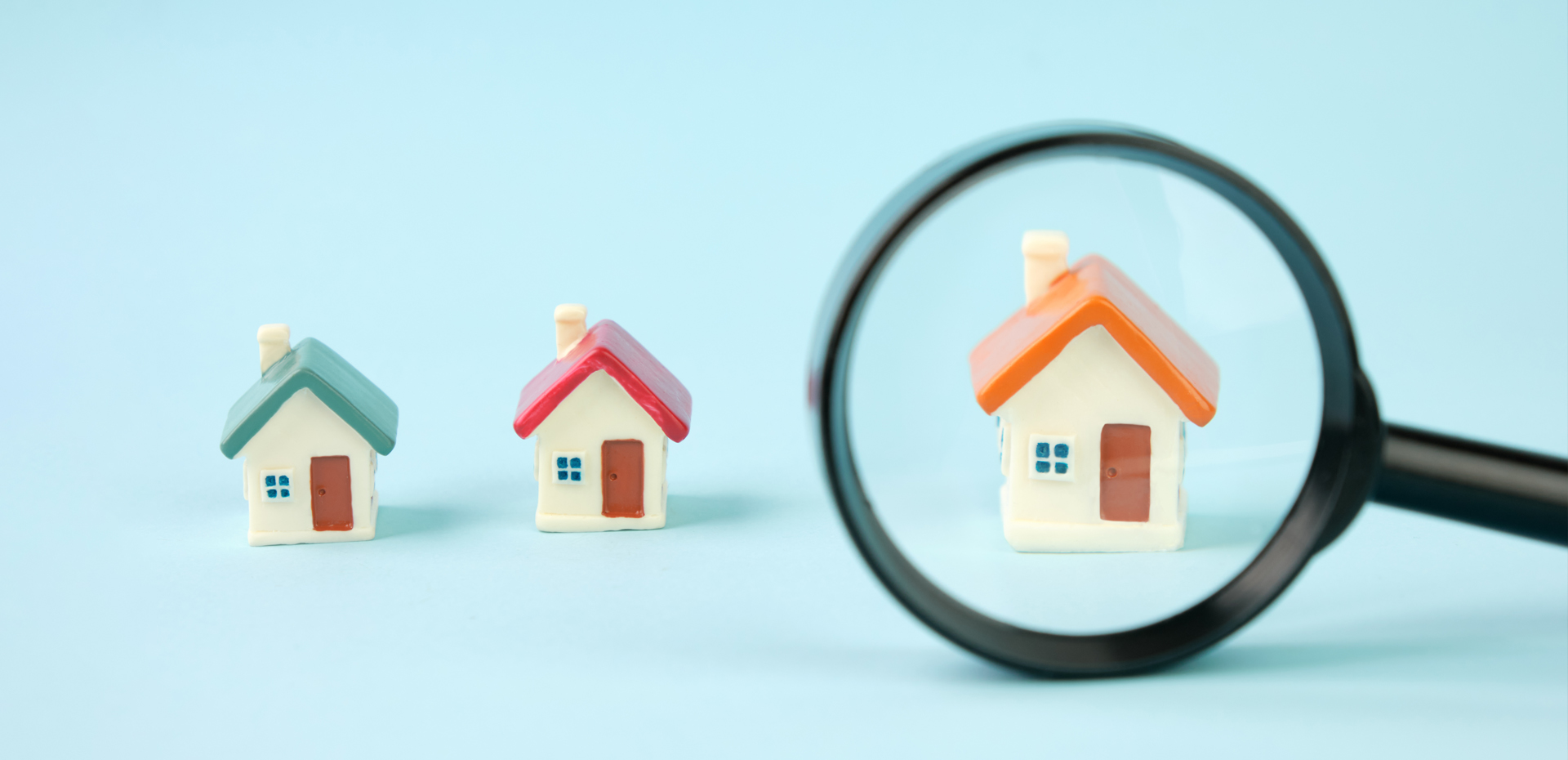 Image showing 3 houses and a hourglass highlighting one plastic house