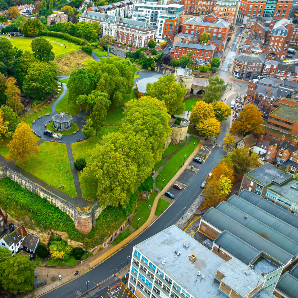 image showing Nottingham from above