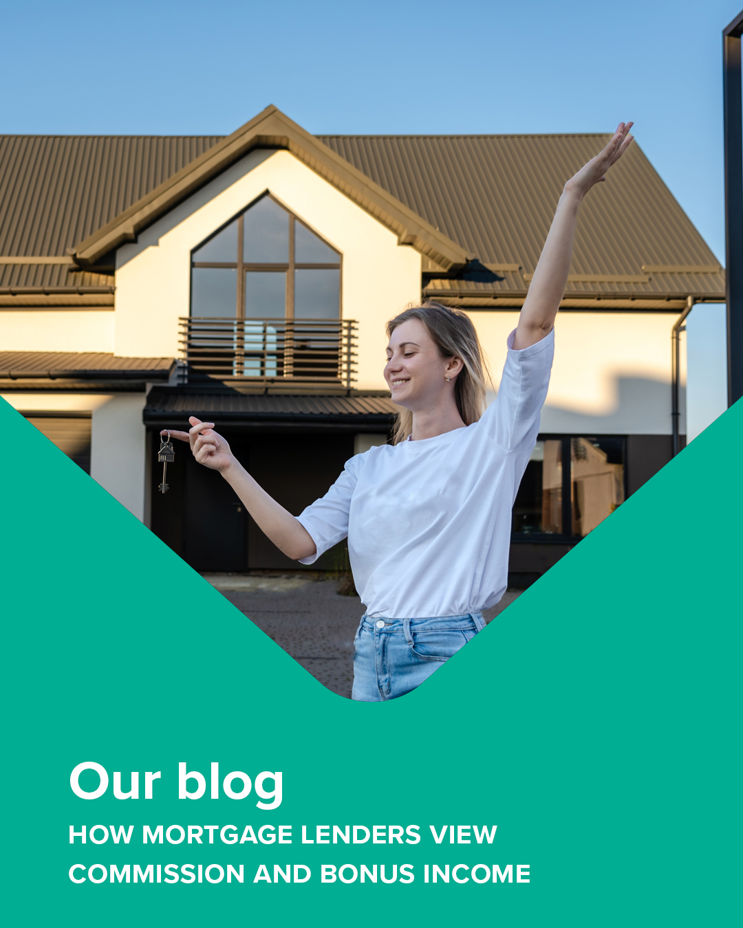 Happy girl in a new house