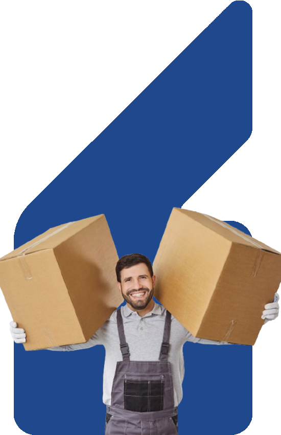 image showing a man holding 2 boxes