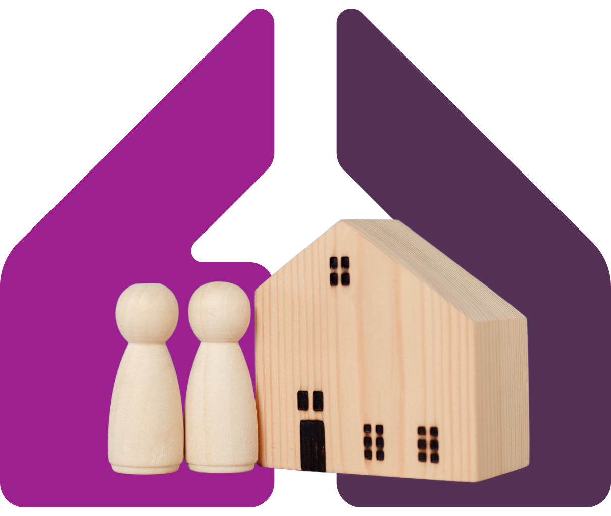 Image showing model people in front of a model house