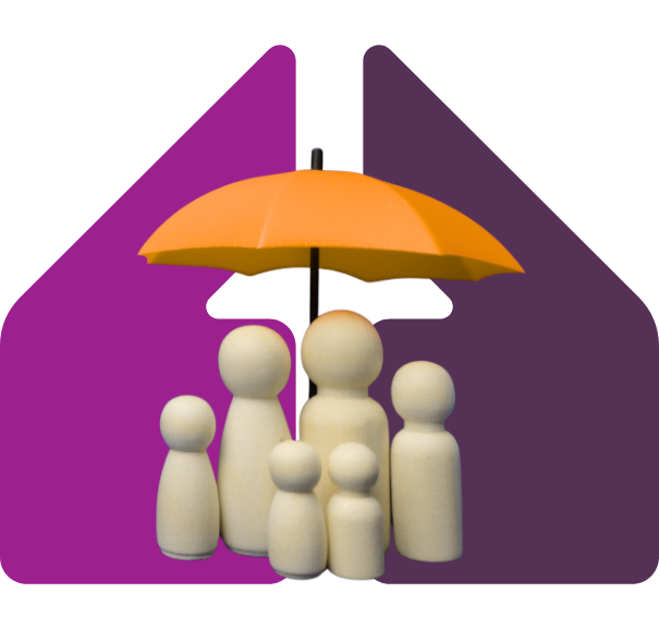 Image showing a model family under an umbrella