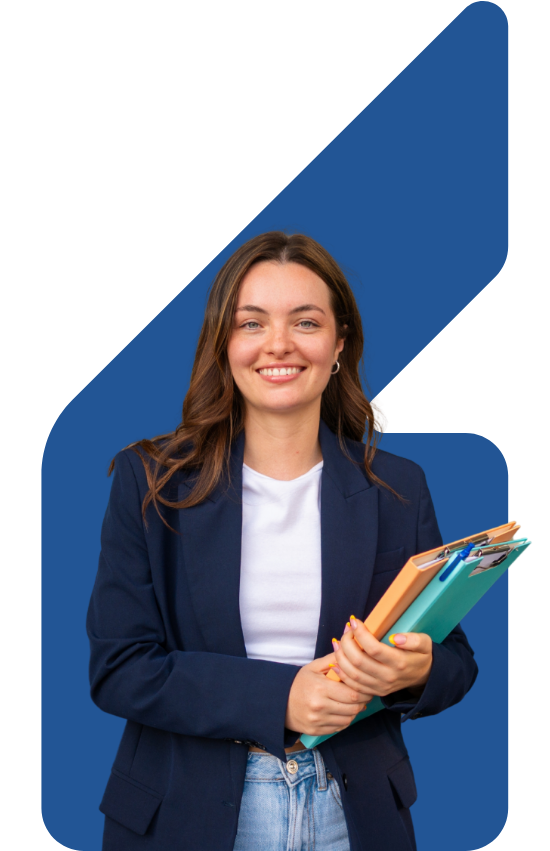 Image showing a business woman with some folders