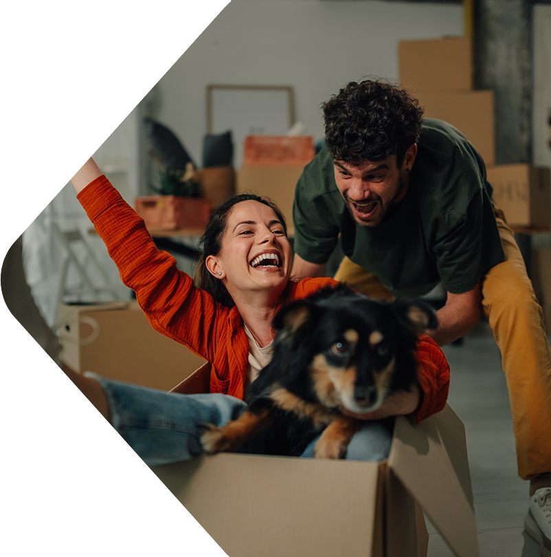 Image showing a happy couple with their dog