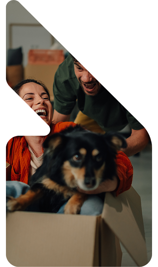 Image showing a happy couple with their dog
