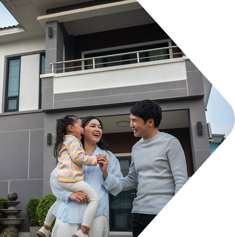 Image showing a family in front of a house