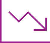 Icon showing a downward graph