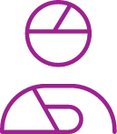 Icon showing an injured person